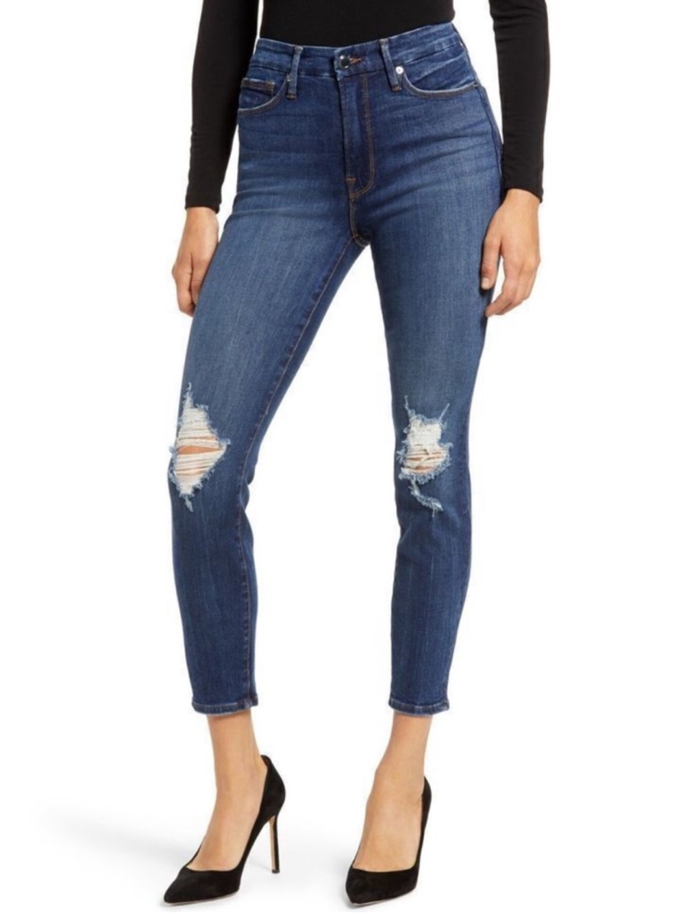 Good American Always Fits Good Legs Skinny Distressed Jeans